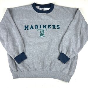 Lee Sport Vintage 90s Seattle Mariners Mens Large Crewneck Sweatshirt Gray